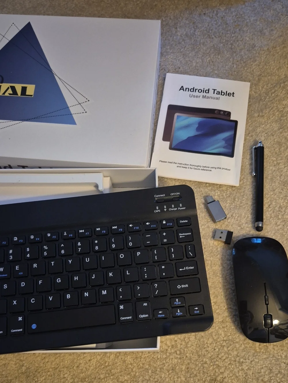 Black Wireless Keyboard and Mouse Combo for Android Tablet